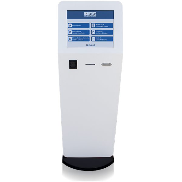 Quiosque TZ – Windows - Dispensador de Senhas, Quiosque multimédia, Quiosque Filas de Espera, Quiosque [QMTZ1] - Branco